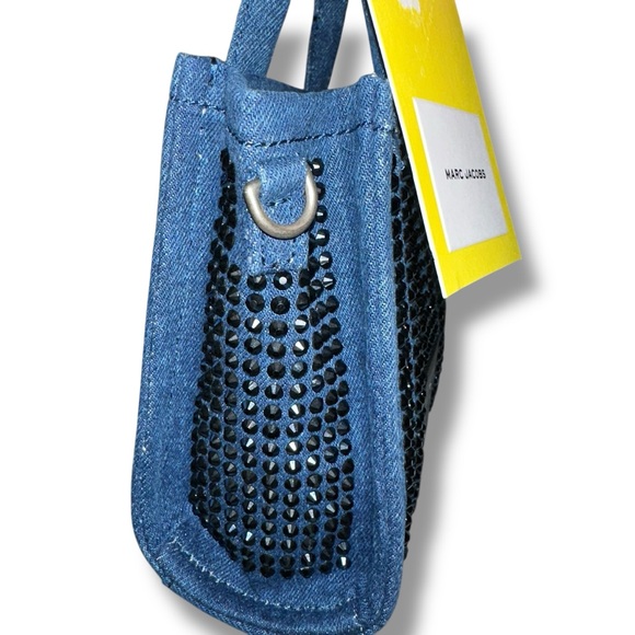 Marc Jacobs The Crystal Denim Blue Small Tote Bag NWT MINI 2 Crossbody Dustbag - Picture 4 of 13